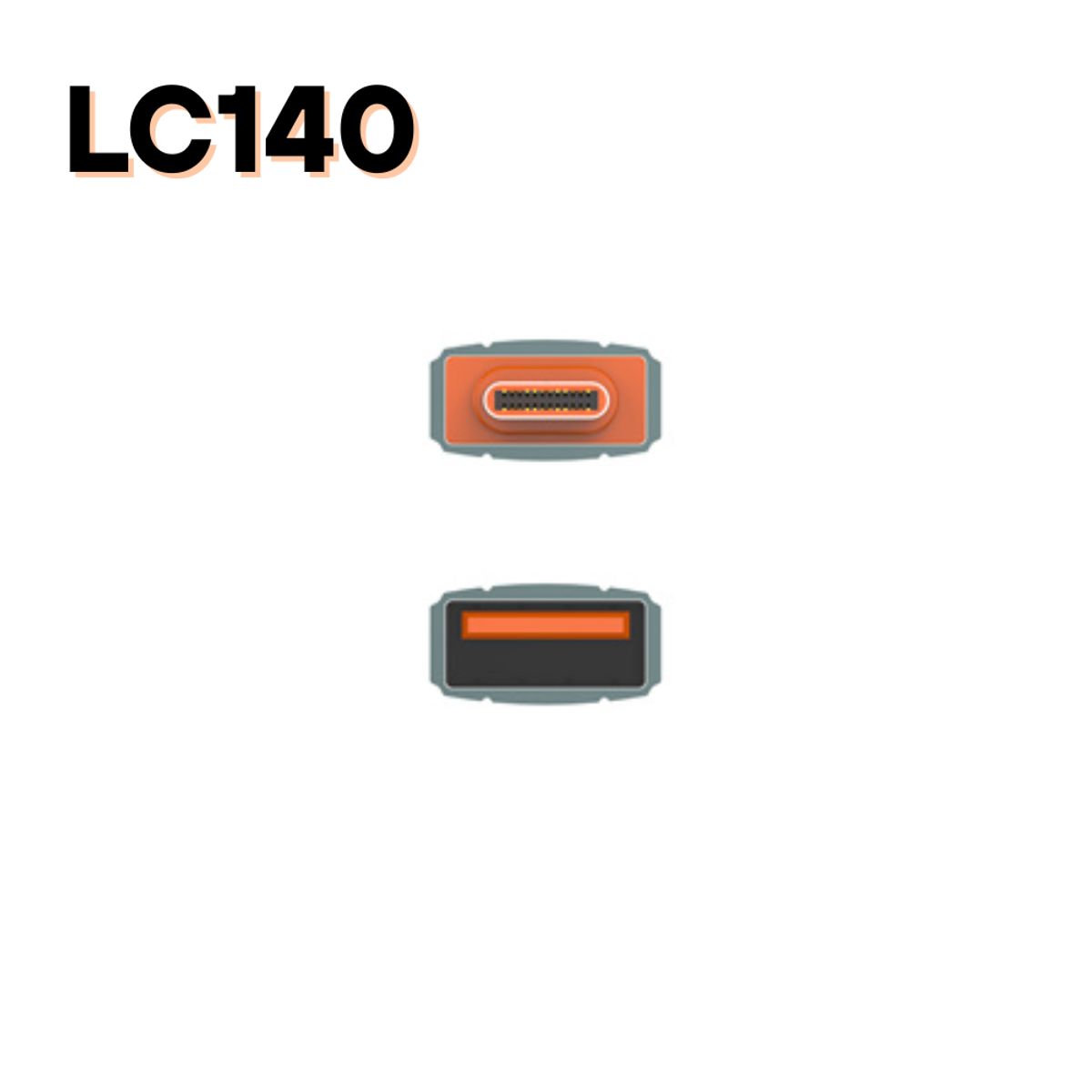 LDNIO - LDNIO LC140 Adaptador Portátil USB-C macho a USB-A hembra - Gris