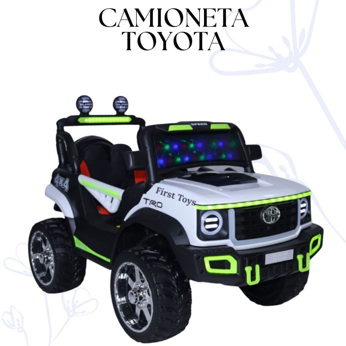 GENERICO - CAMIONETA A BATERÍA TOYOTA PARA NIÑOS - COLOR BLANCO