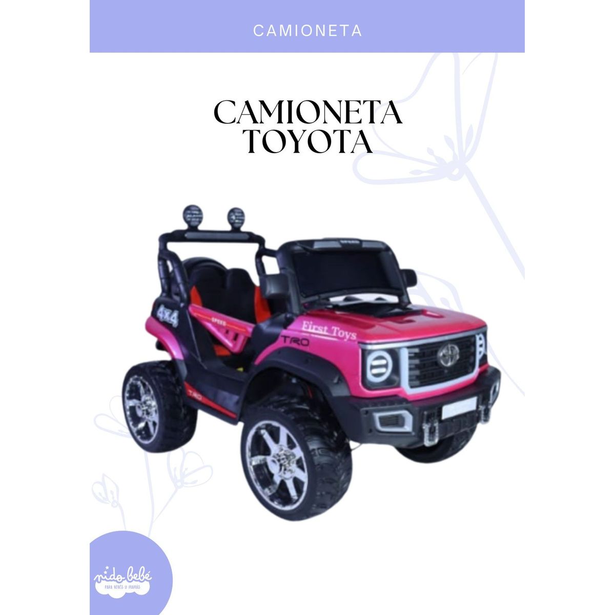 GENERICO - CAMIONETA A BATERÍA TOYOTA PARA NIÑOS - COLOR ROSADO