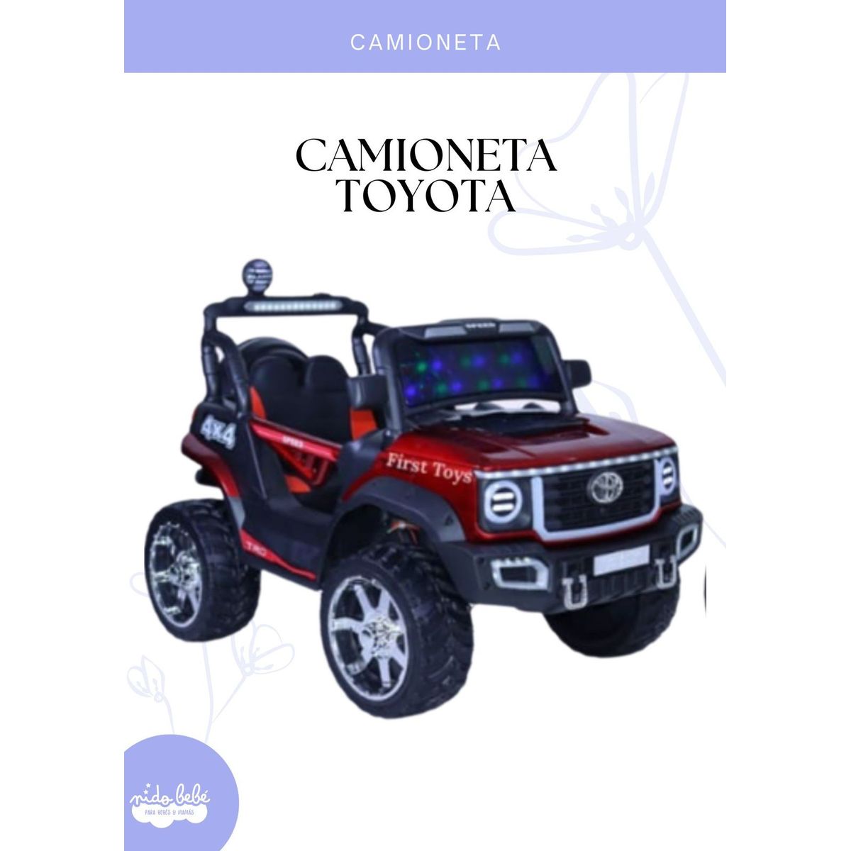 GENERICO - CAMIONETA A BATERÍA TOYOTA PARA NIÑOS - COLOR ROJO