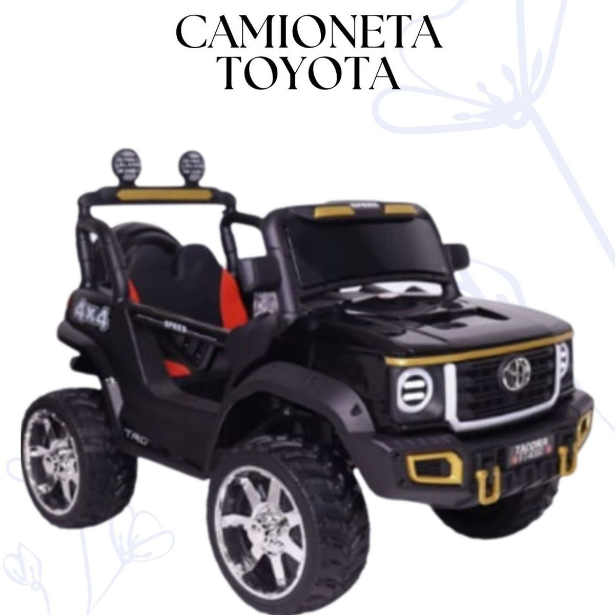 GENERICO - CAMIONETA A BATERÍA TOYOTA PARA NIÑOS - COLOR NEGRO