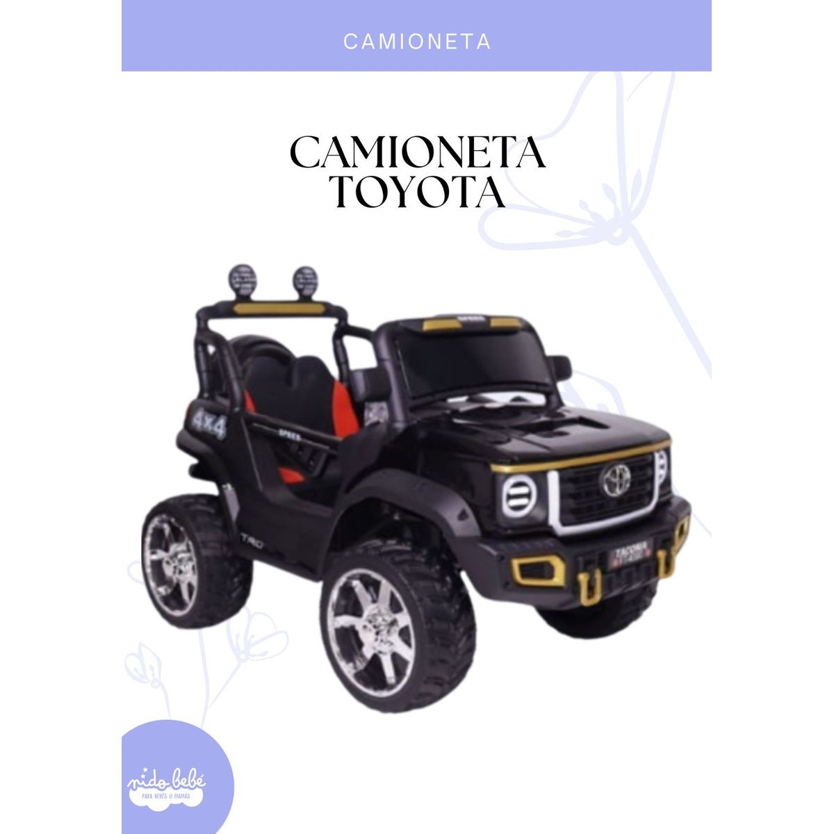 GENERICO - CAMIONETA A BATERÍA TOYOTA PARA NIÑOS - COLOR NEGRO