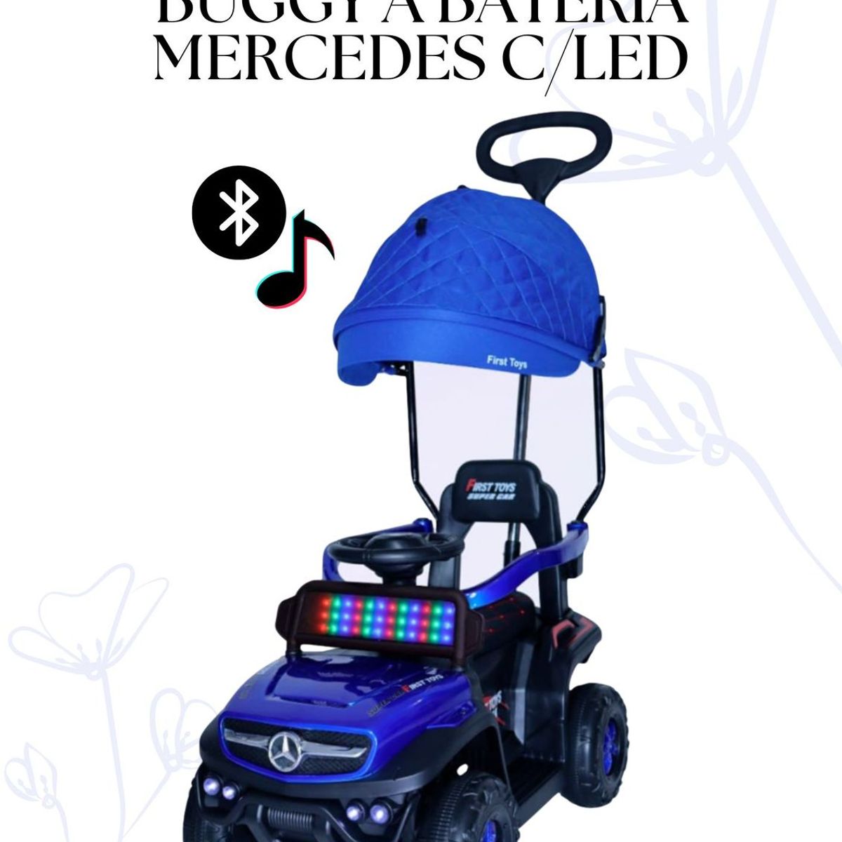 FIRST TOY - CARRITO AZUL NIÑO - BUGGY MERCEDES CON CONTROL REMOTO