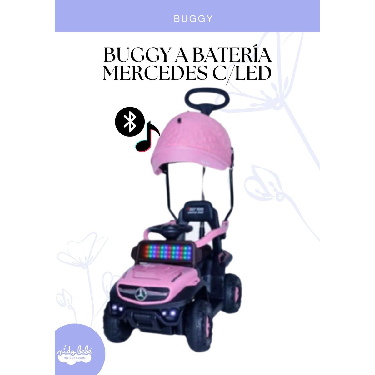 FIRST TOY - CARRITO ROSADO NIÑA - BUGGY MERCEDES CON CONTROL REMOTO