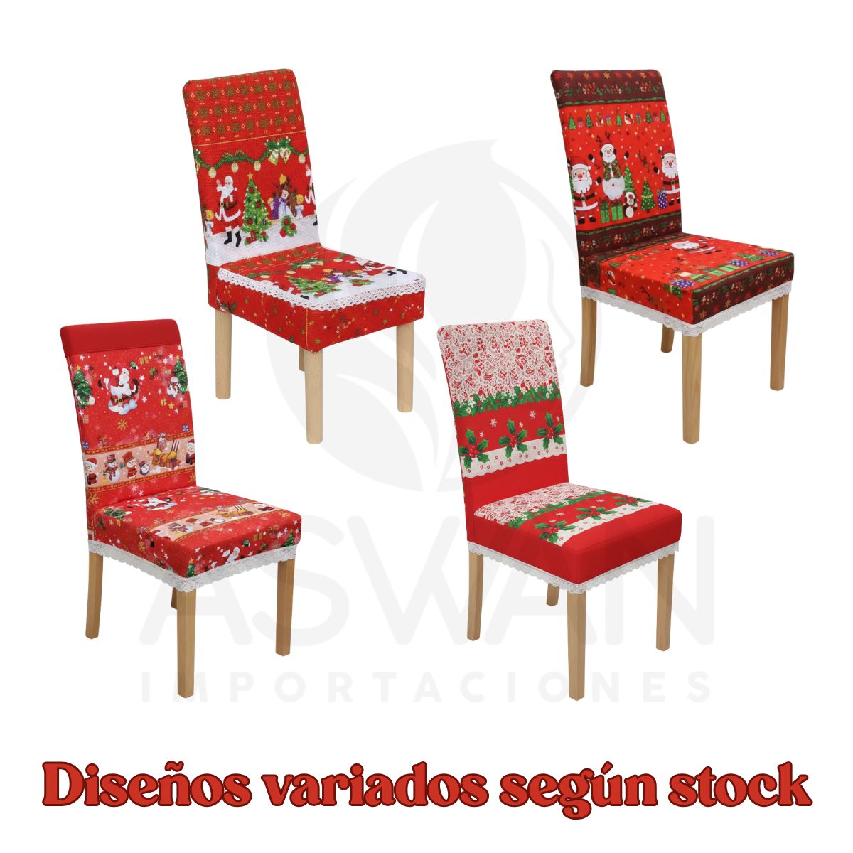 GENERICO - Pack x4 Fundas de Sillas Navideñas