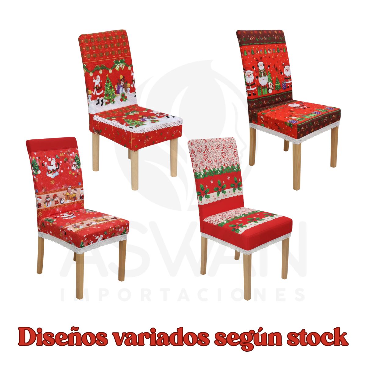 GENERICO - Pack x6 Fundas de Sillas Navideñas