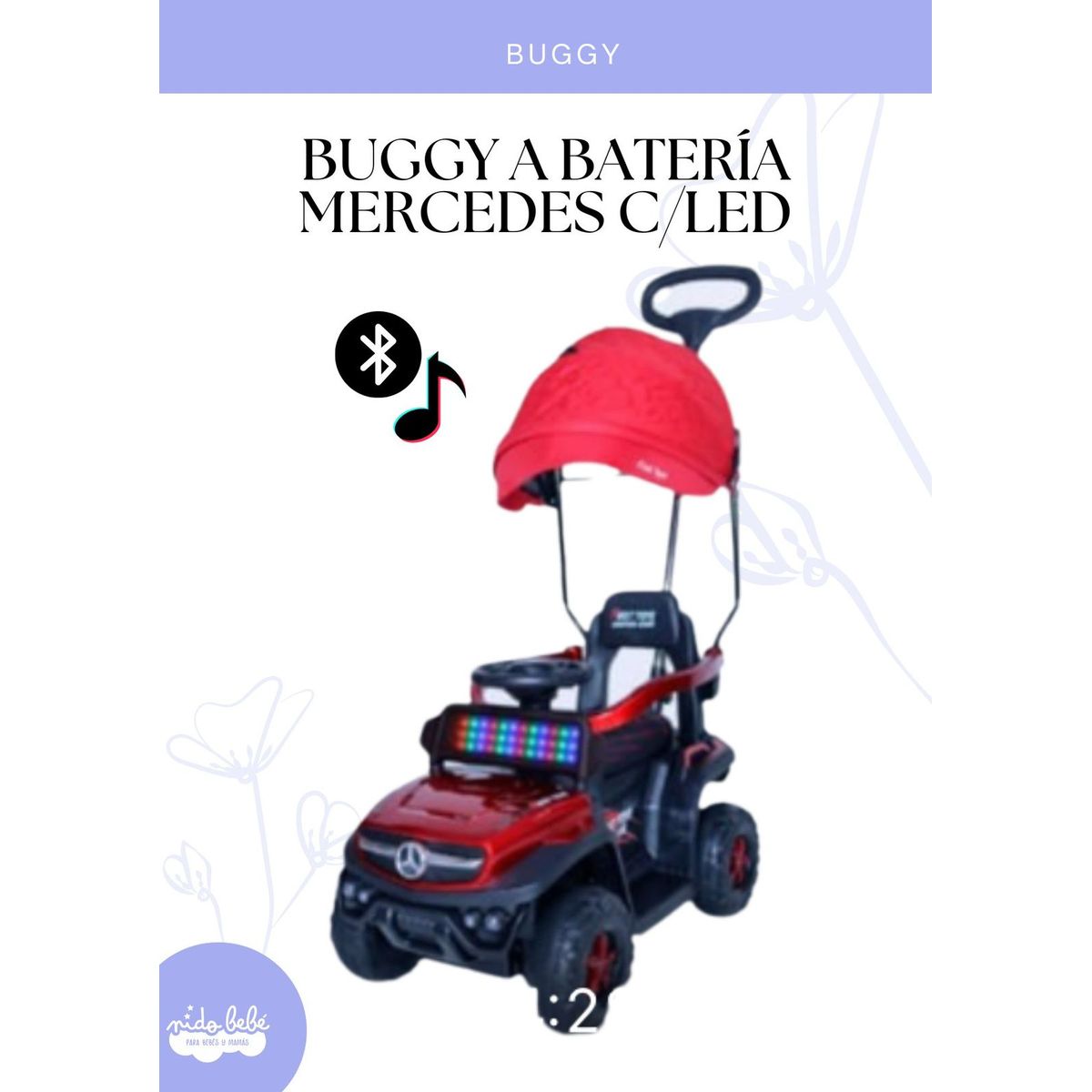 FIRST TOY - CARRITO ROJO NIÑOS - BUGGY MERCEDES CON CONTROL REMOTO