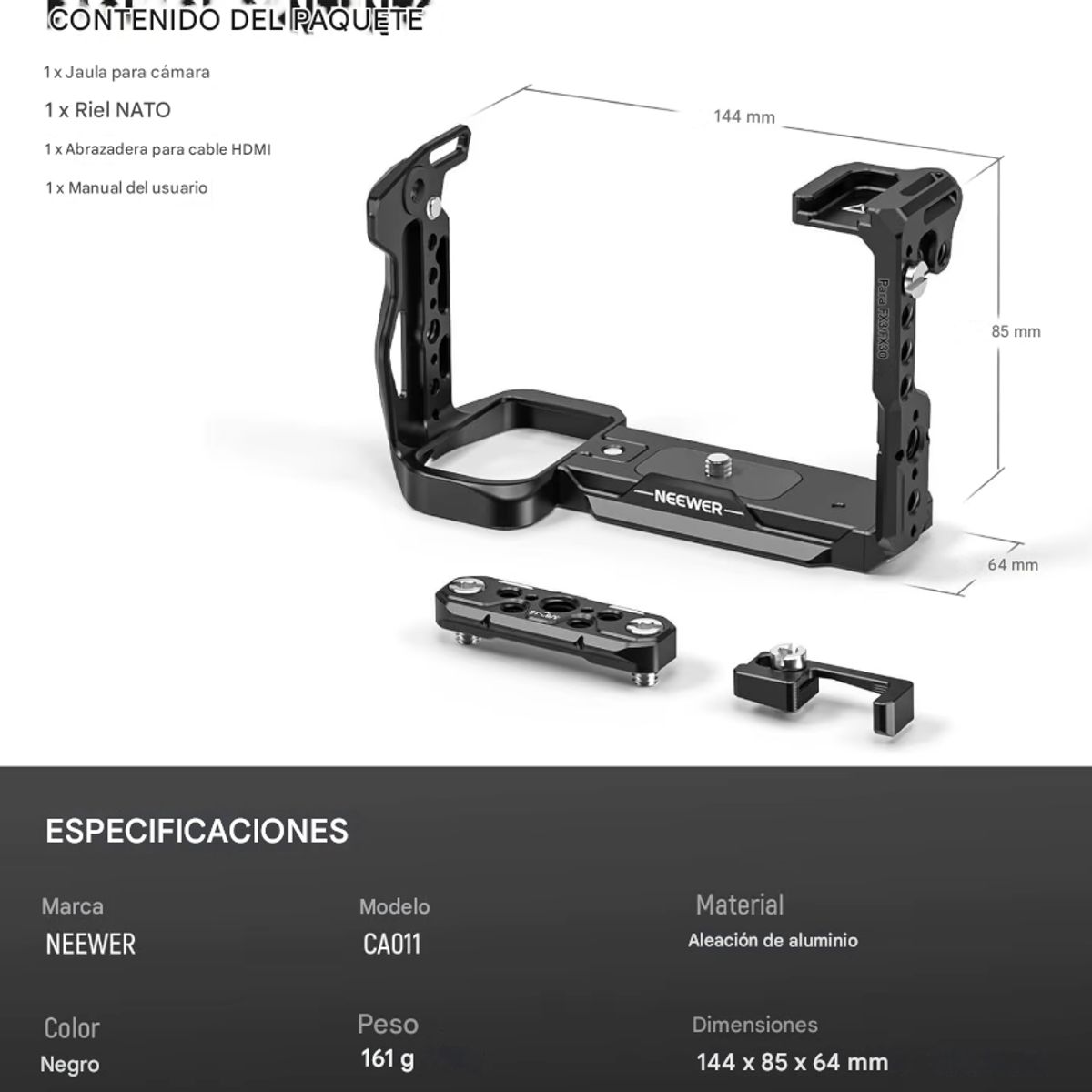 NEEWER - Jaula Neewer Fx3fx30 Con Abrazadera Hdmi Y Rosca 14