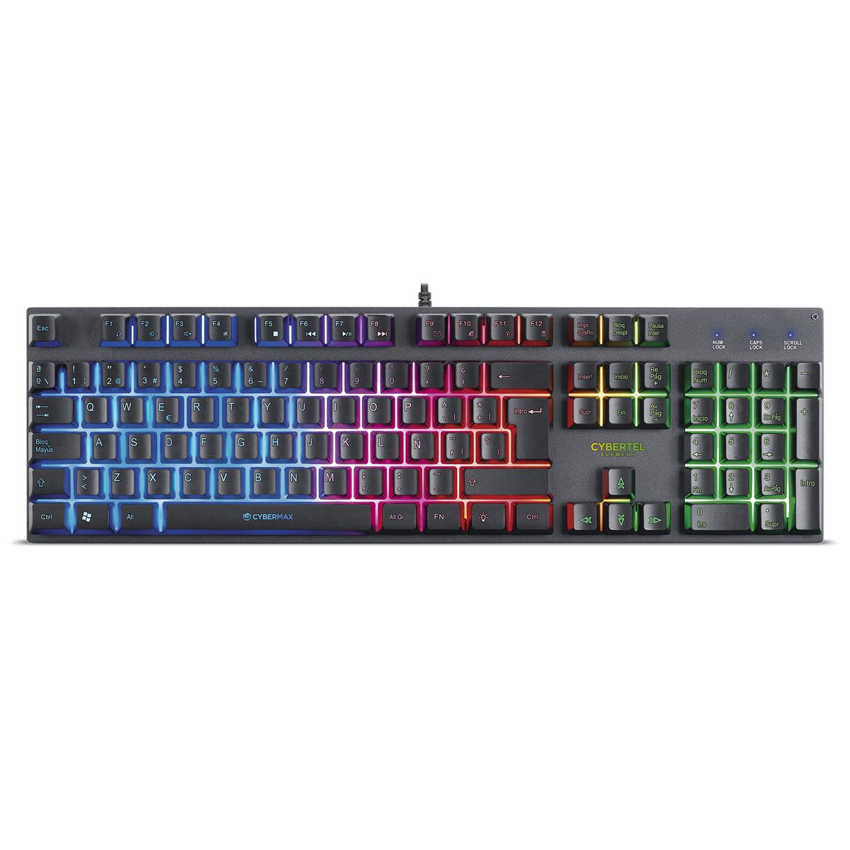 CYBERTEL - Teclado Gamer RainbowLED Cybertel Element - CYB K500