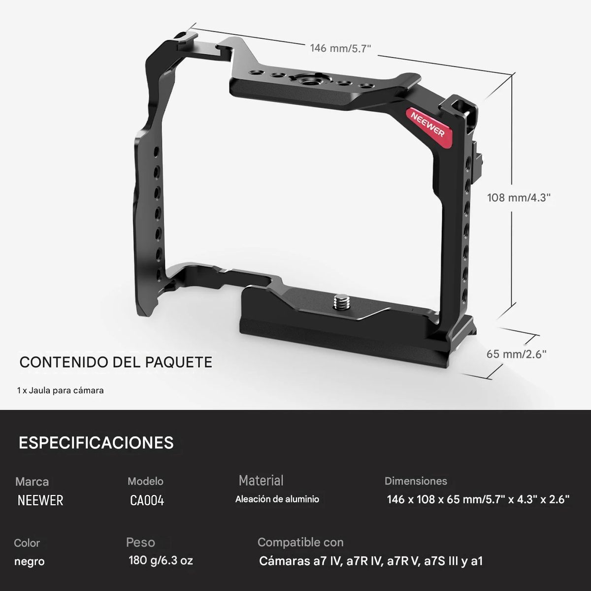 NEEWER - Neewer Ca004 Jaula Cámara Para Sony A7rva7iva7riva7siiia