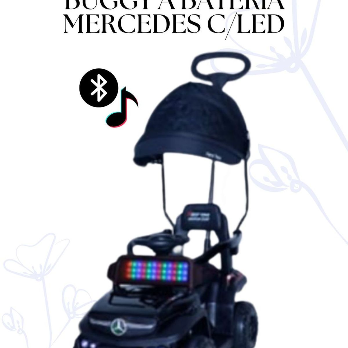 FIRST TOY - CARRITO NEGRO NIÑO - BUGGY MERCEDES CON CONTROL REMOTO