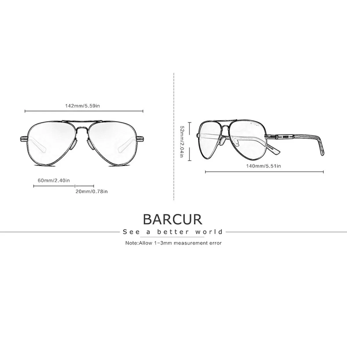 OEM - Lente de Sol BARCUR BC8721 Polarizados UV400