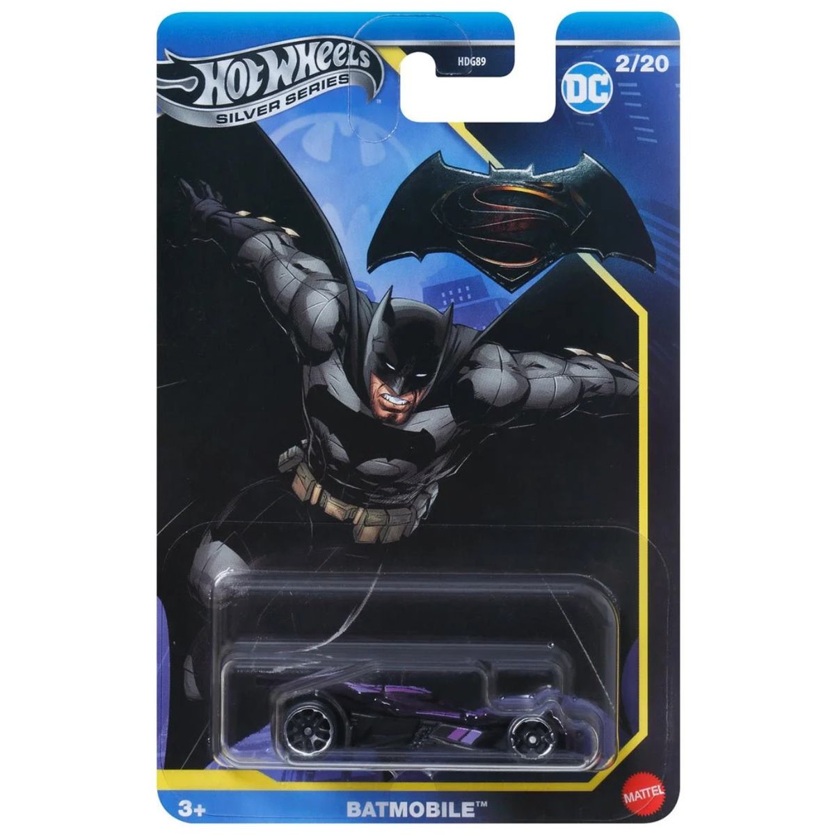 HOT WHEELS - Hot Wheels Batman Batmobile - auto DC vehículo Batimovil Superman Silver Series 2025