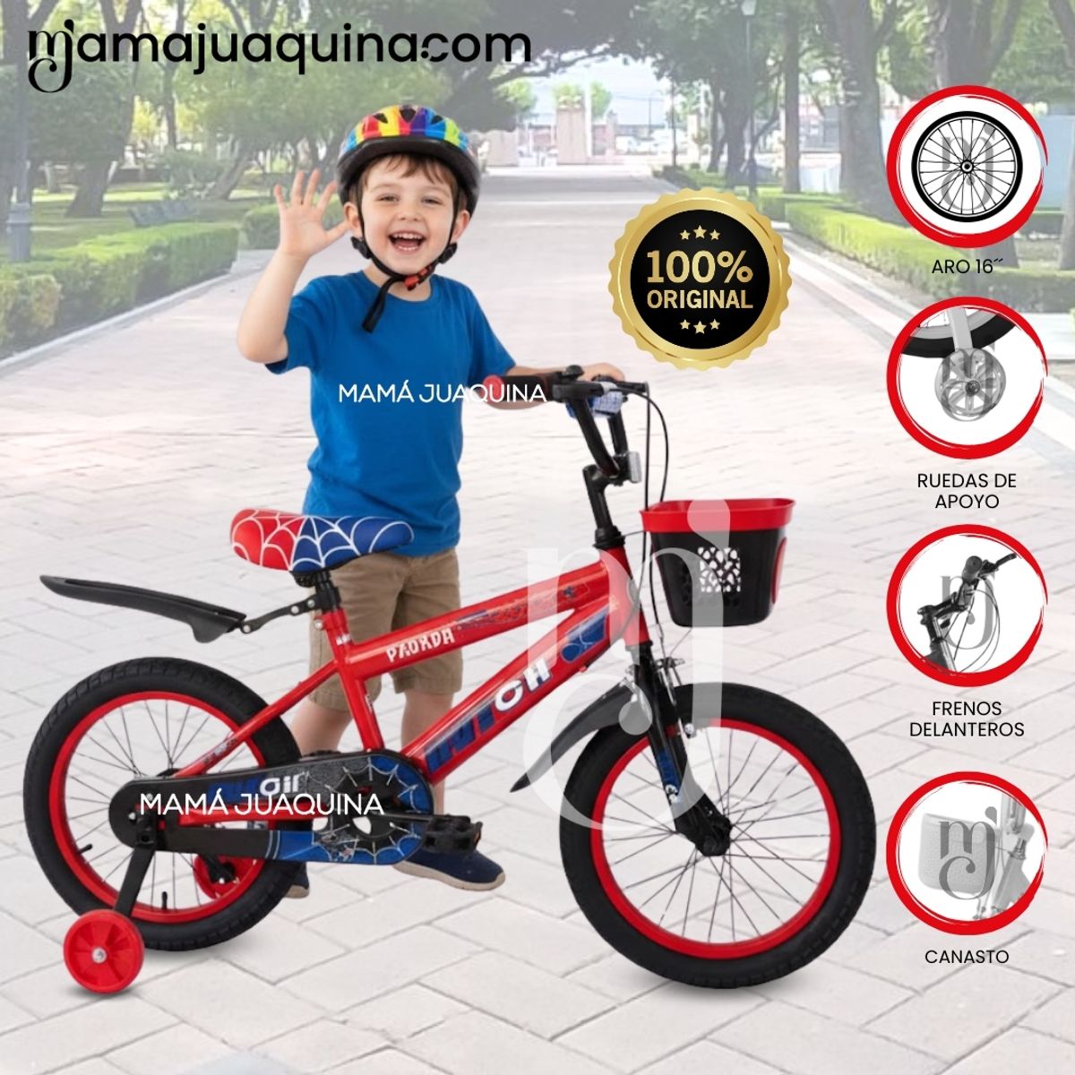 VELOX - Bicicleta Para Niño Aro 16 «SPYDER PARK» Edición Limitada Red