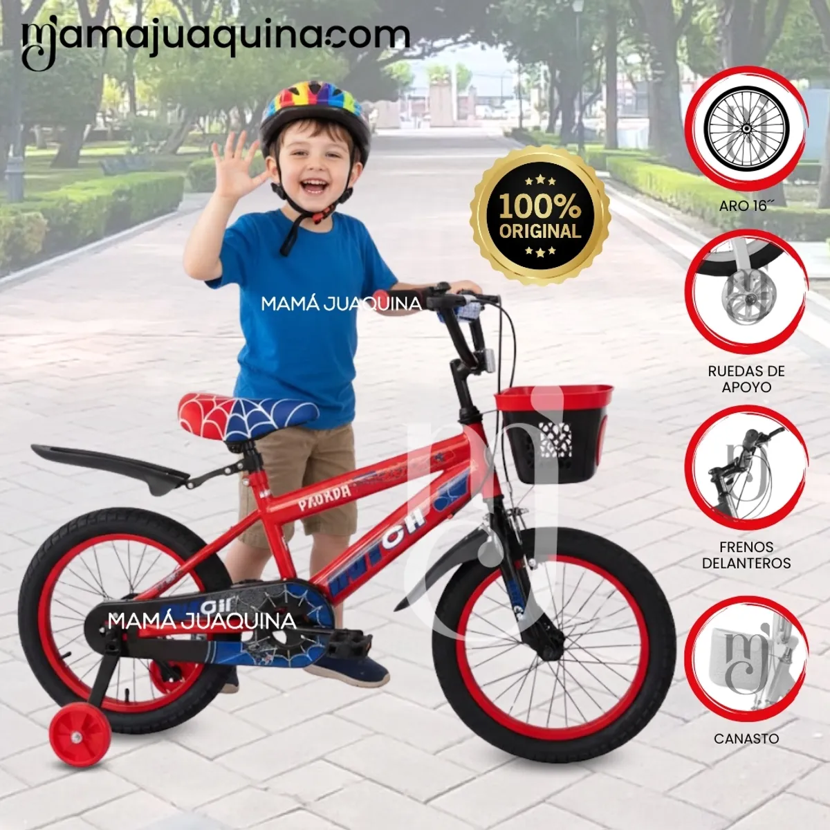 VELOX - Bicicleta Para Niño Aro 16 «SPYDER PARK» Edición Limitada Red
