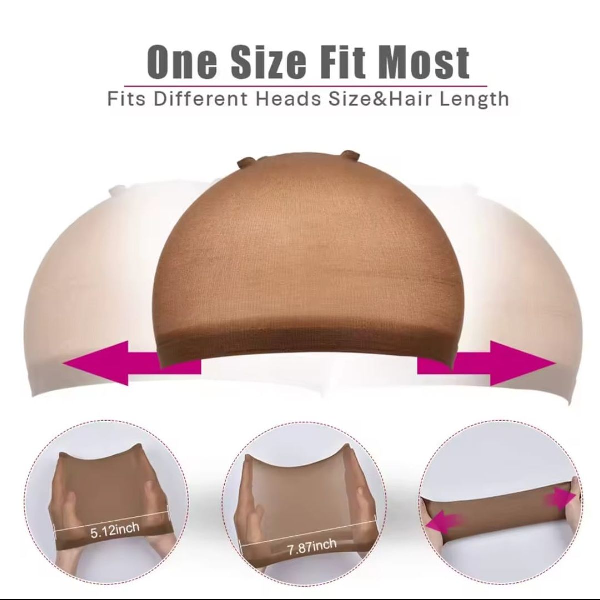 GENERICO - REDECILLA MARRON PARA EL CABELLO 3 PACKS, MALLA ELASTICA, WIG CAP, GORRO PARA PELUCAS