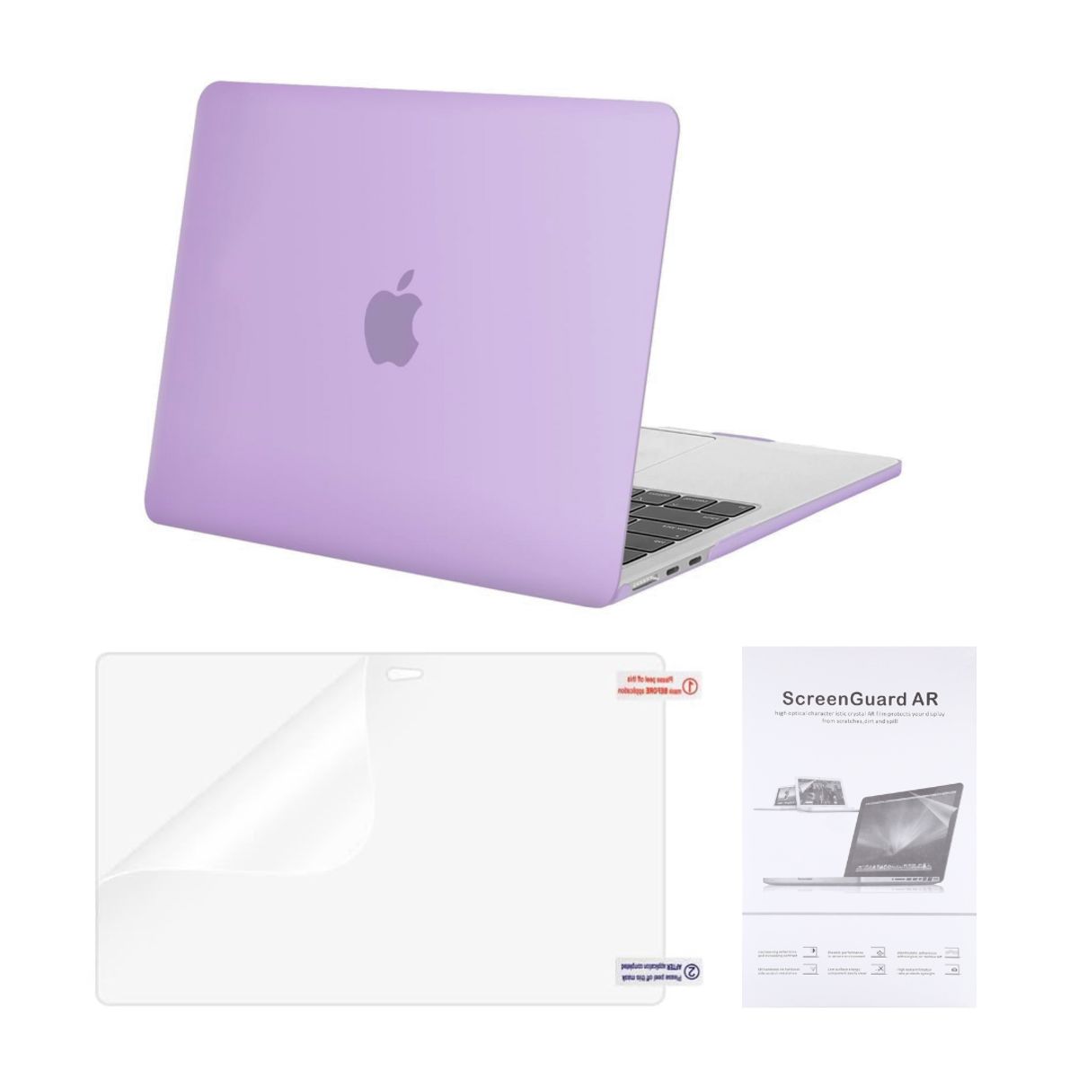GENERICO - Case + Protector de pantalla para Macbook Air 13.6 M4 M3 M2 - MORADO