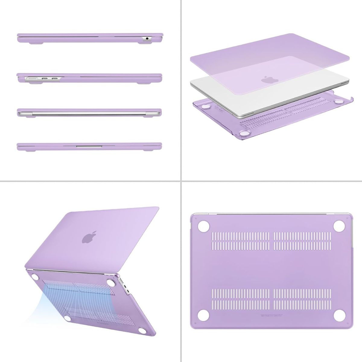 GENERICO - Case + Protector de pantalla para Macbook Air 13.6 M4 M3 M2 - MORADO