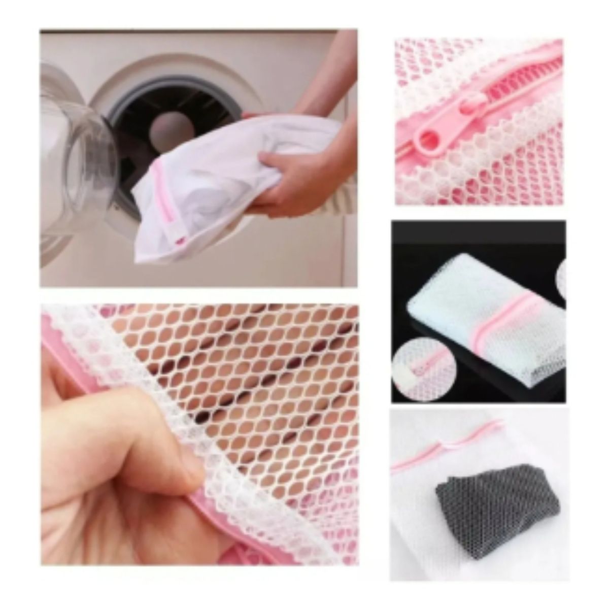 GENERICO - Pack 4 Bolsas de Malla para Lavadora 40x50