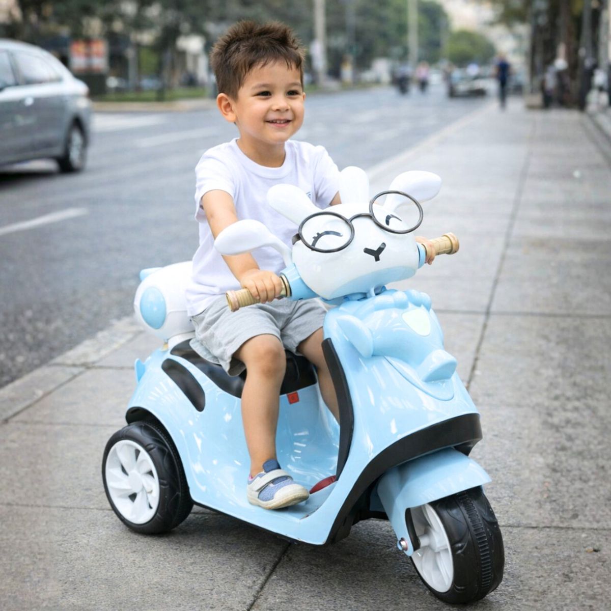 BABYKISS - MOTO PARA NIÑOS TRIMOTO CONEJO CELESTE