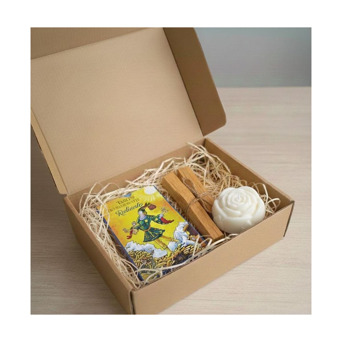 GENERICO - Cartas de Tarot Rider Waite Box con Velas Con Cera De Soya Libre De Parafina