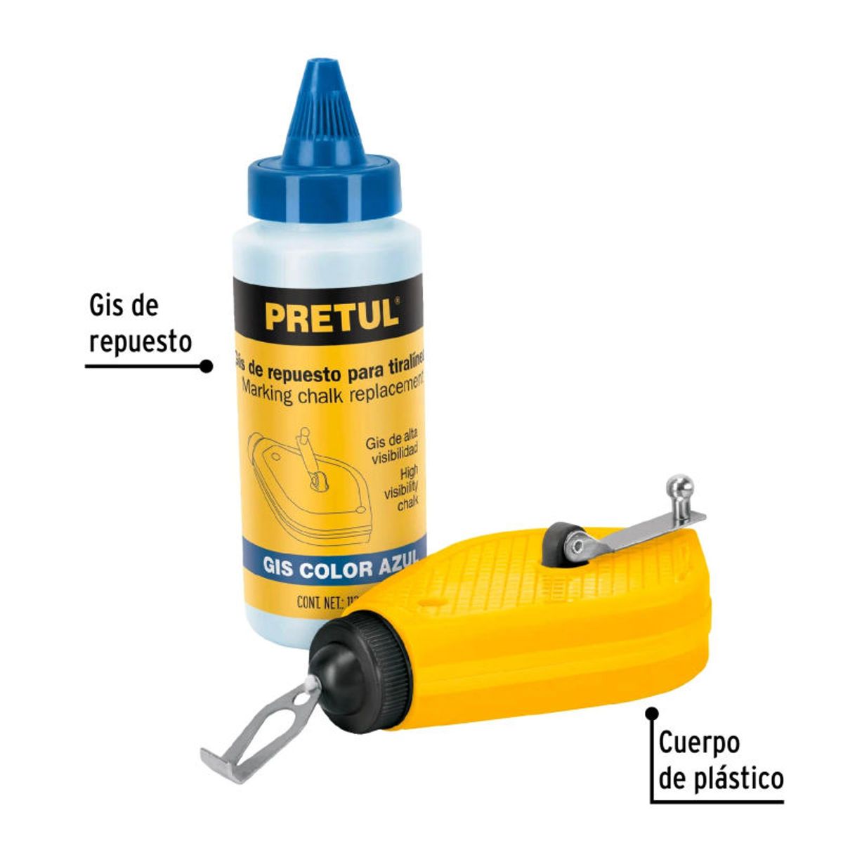 PRETUL - Tiralíneas plástico con gis 15 m 50 ft Pretul 28574