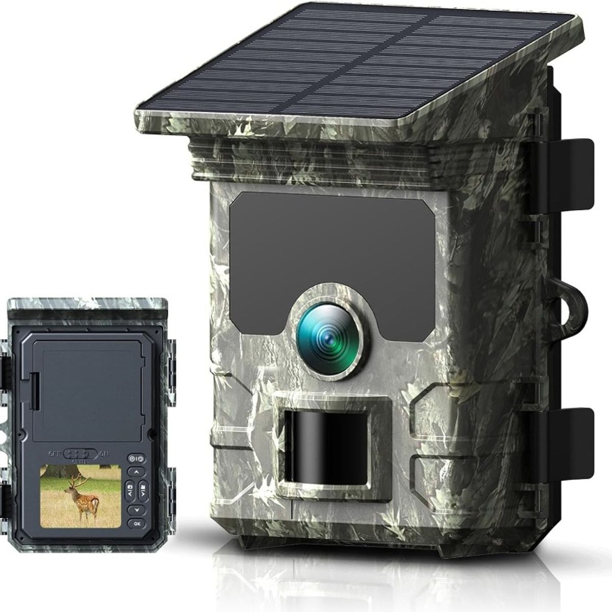 GENERICO - CAMARA TRAMPA PARA CAZA CON PANEL SOLAR DE 30 MP - 2K - HC-600A