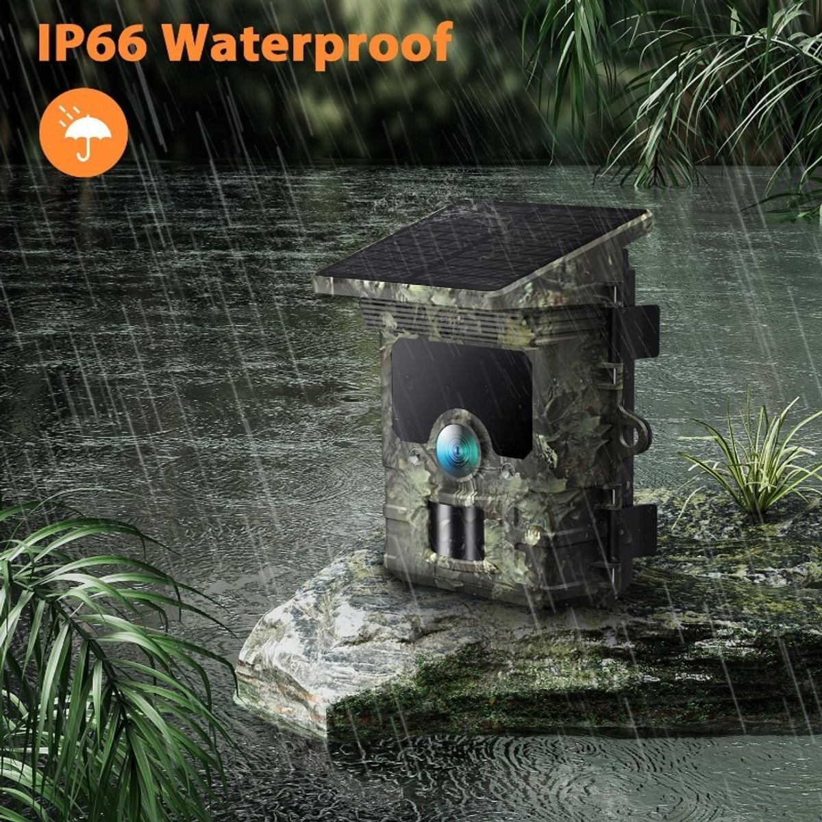 GENERICO - CAMARA TRAMPA PARA CAZA CON PANEL SOLAR DE 30 MP - 2K - HC-600A