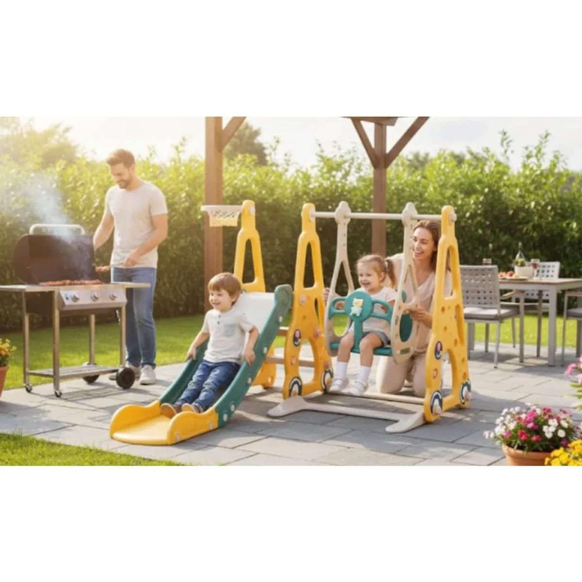 GENERICO - Centro De Juegos Tobogán Columpio Niños Recreativo Multifuncional