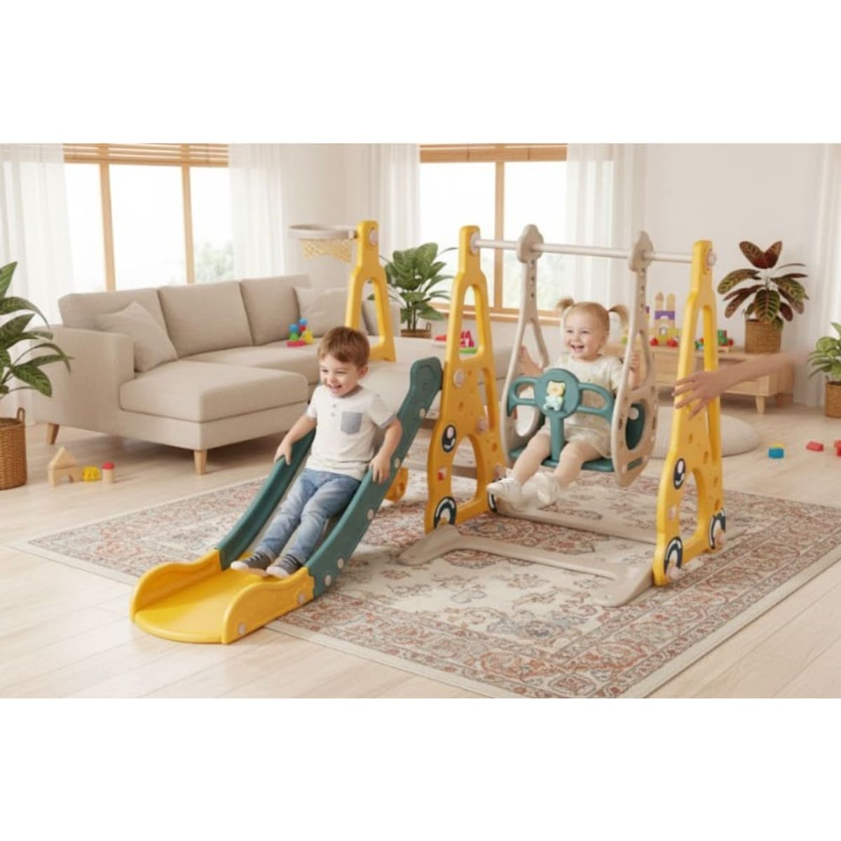 GENERICO - Centro De Juegos Tobogán Columpio Niños Recreativo Multifuncional