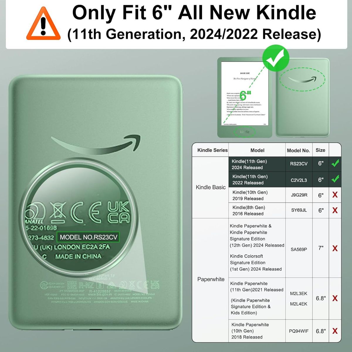 NEW BRAND - Case Transparente Kindle 11 Gen 2024 + Stickers Rosa Booklover