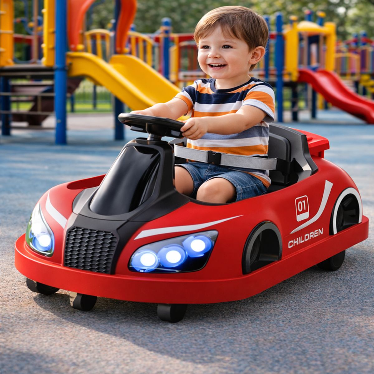 BABYKISS - CARRO CHOCON ELECTRICO BUMPERS COLOR ROJO