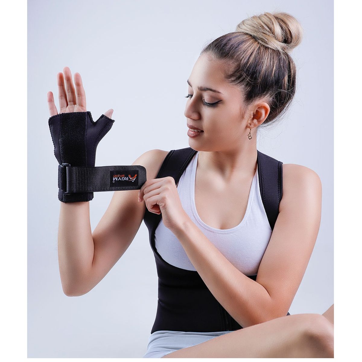 ARGYM - Muñequera doble férula de aluminio ARGYM Talla S Derecha