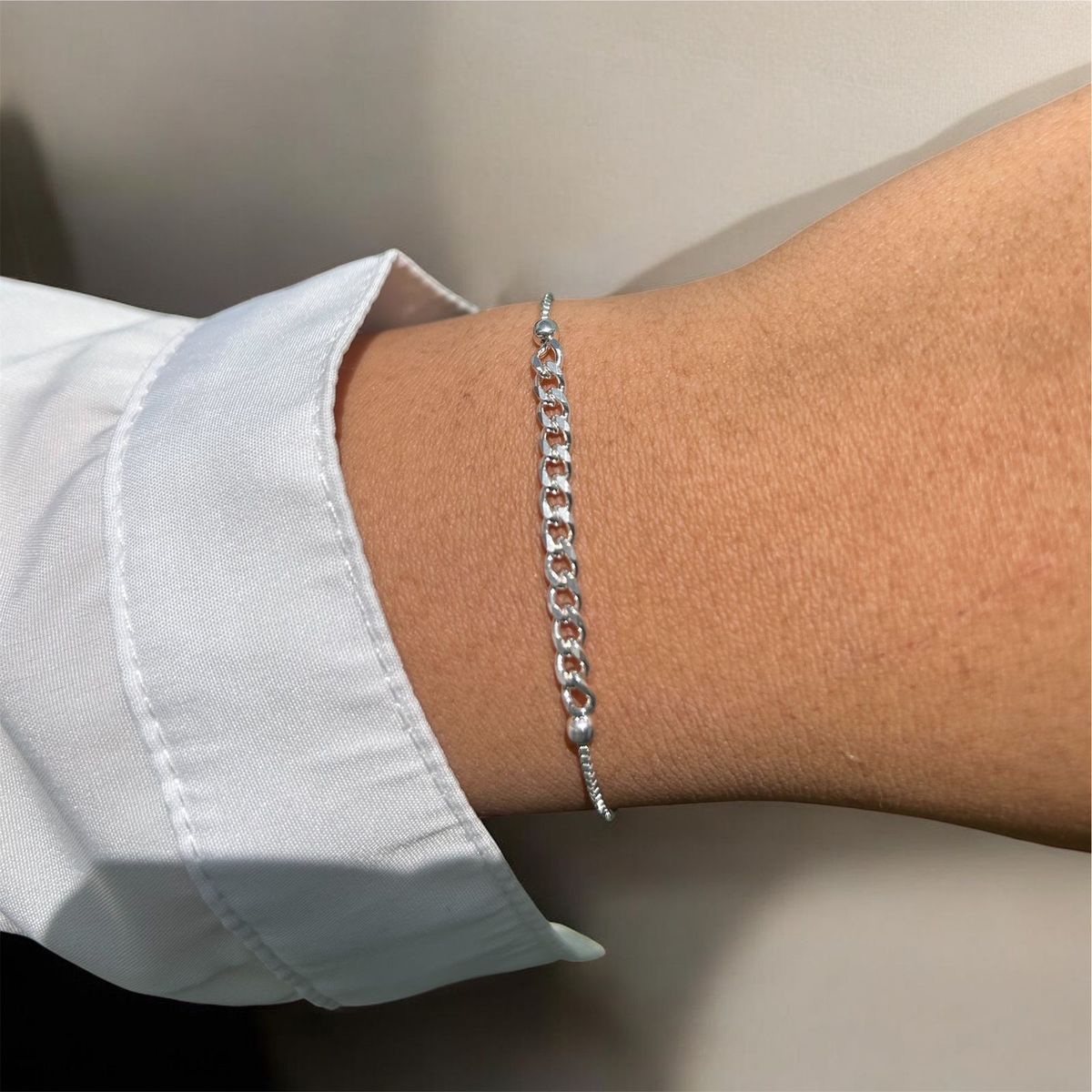JOYERIA D'PILMER - PULSERA DE PLATA CADENA MINIMALISTA