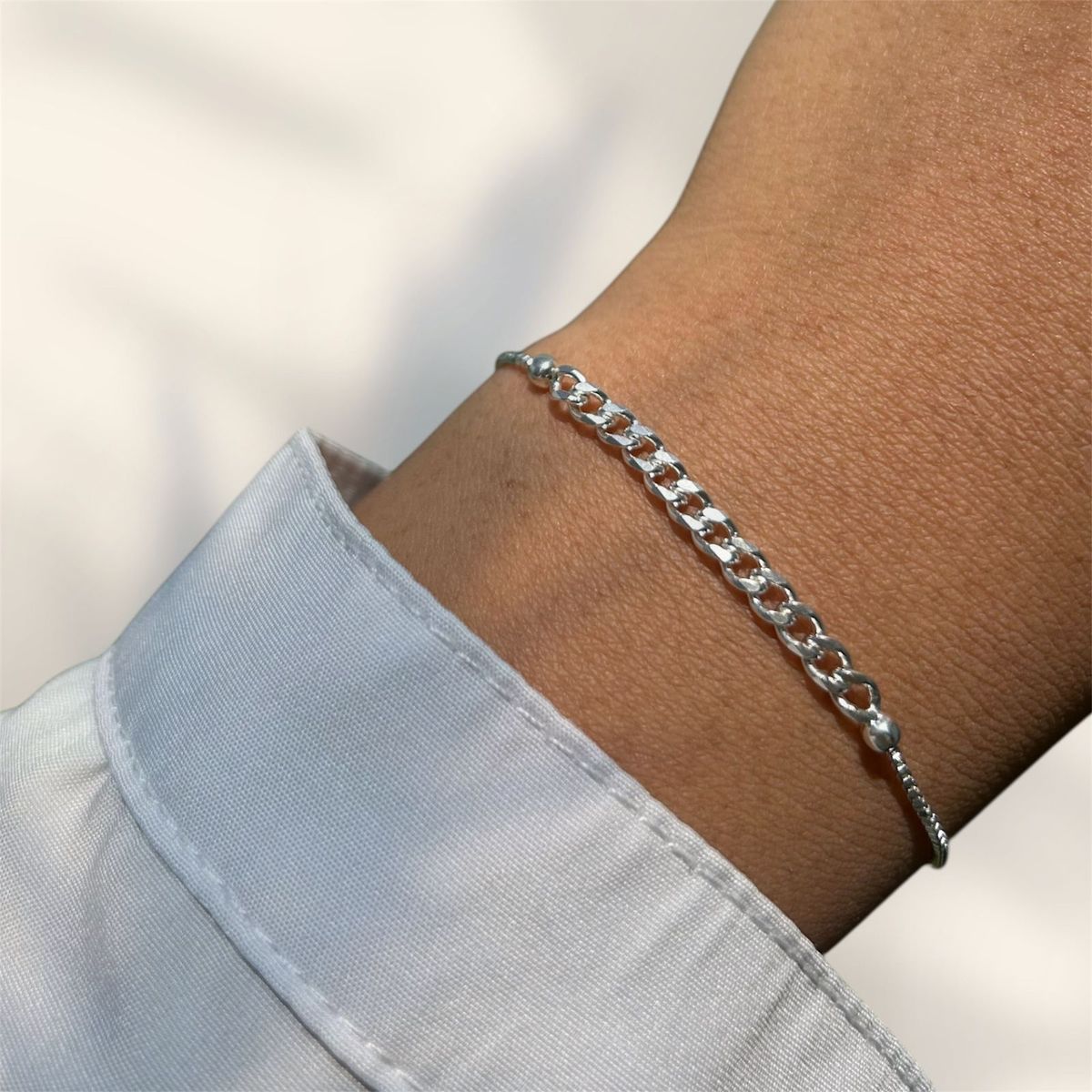 JOYERIA D'PILMER - PULSERA DE PLATA CADENA MINIMALISTA