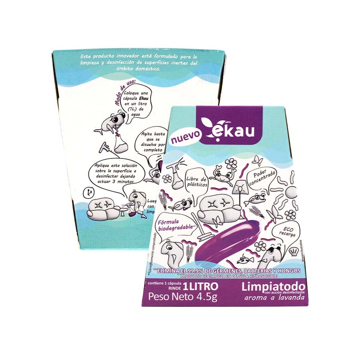 Sixpack Limpiatodo en Cápsula Ekau con Aroma A Lavanda, marca EKAU - Foto 2