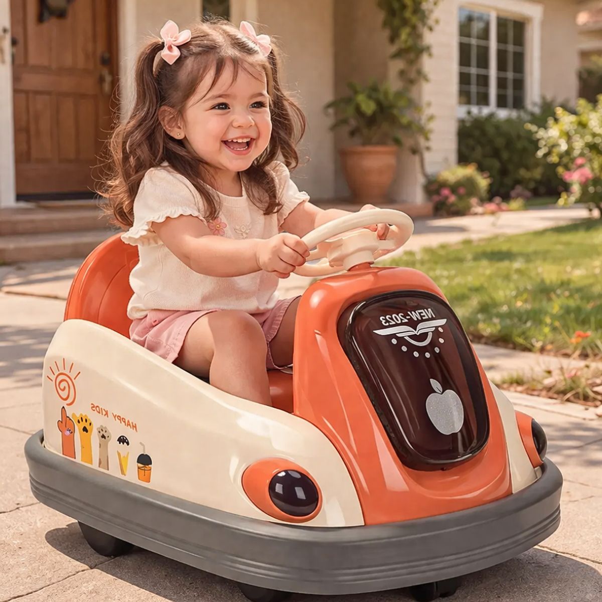 BABYKISS - CARRO CHOCON ELECTRICO PARA NIÑOS APPLE NARANJA