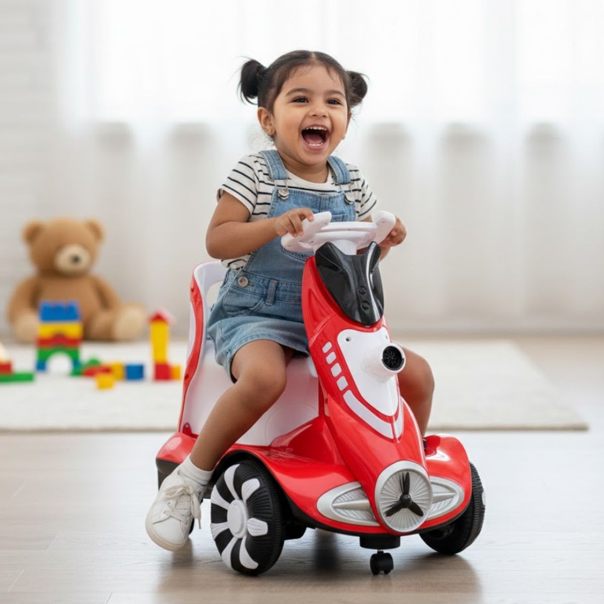 BABYKISS - CARRO CHOCON ELECTRICO PARA NIÑOS CON BURBUJA ROJO