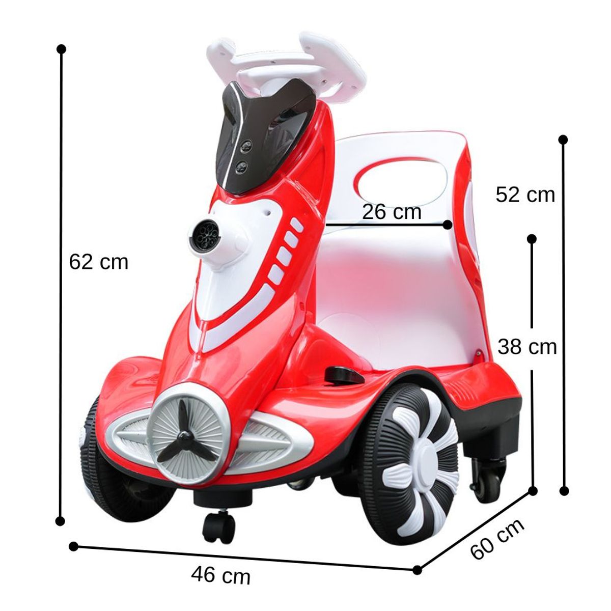 BABYKISS - CARRO CHOCON ELECTRICO PARA NIÑOS CON BURBUJA ROJO