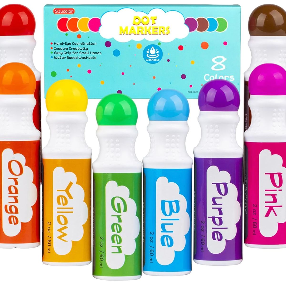 GENERICO - Plumones Marcadores de Punta Redonda De Esponja