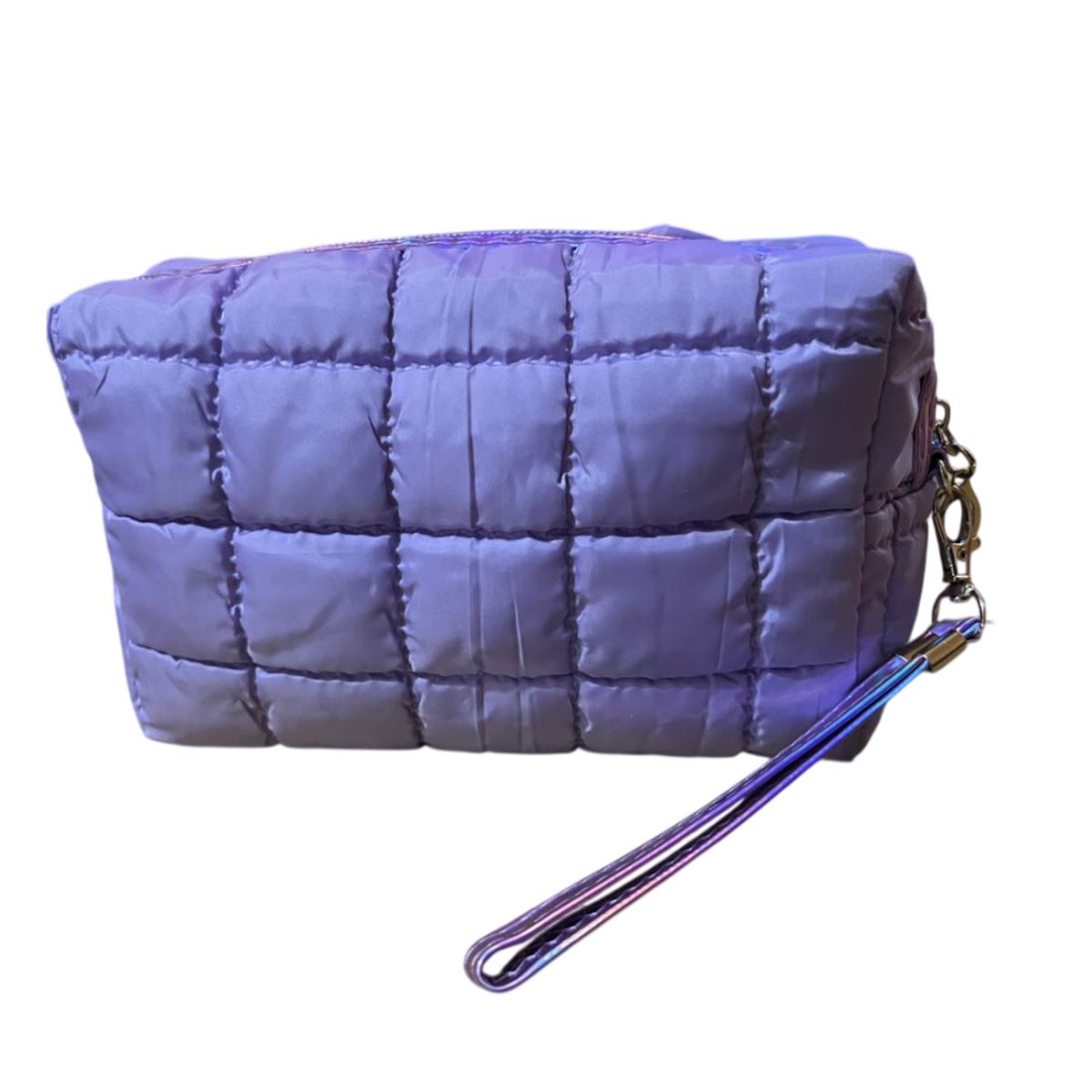 GENERICO - Cosmetiquera Fashion Puffer Amplia y Correa Brillante