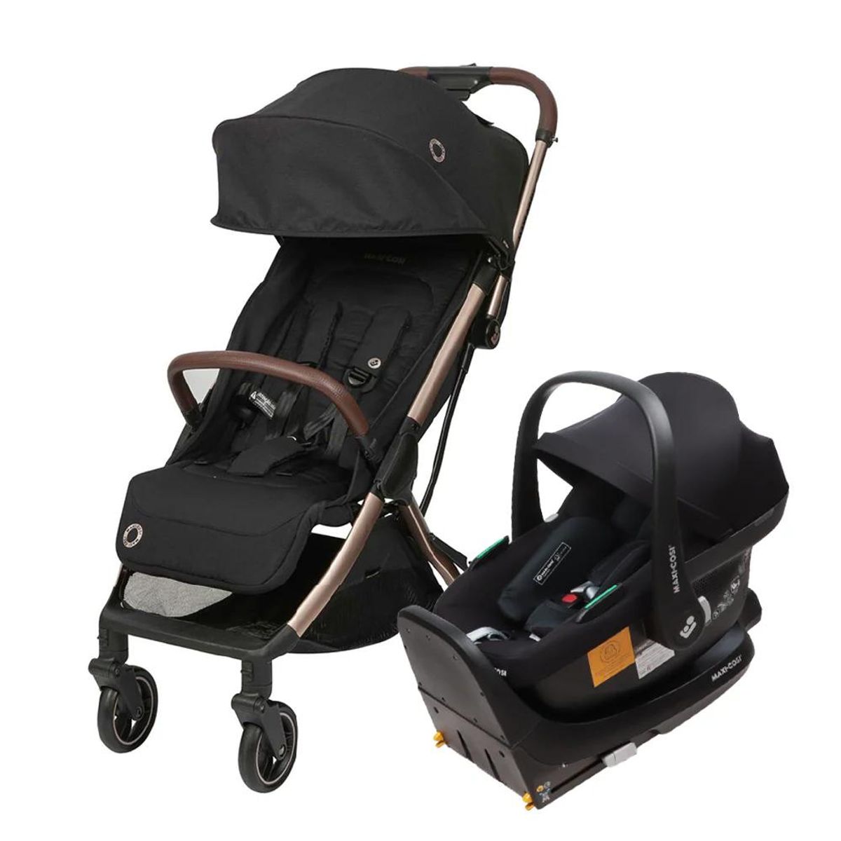 MAXI COSI - Coche Travel System Eva 3 Negro Champagne Infanti