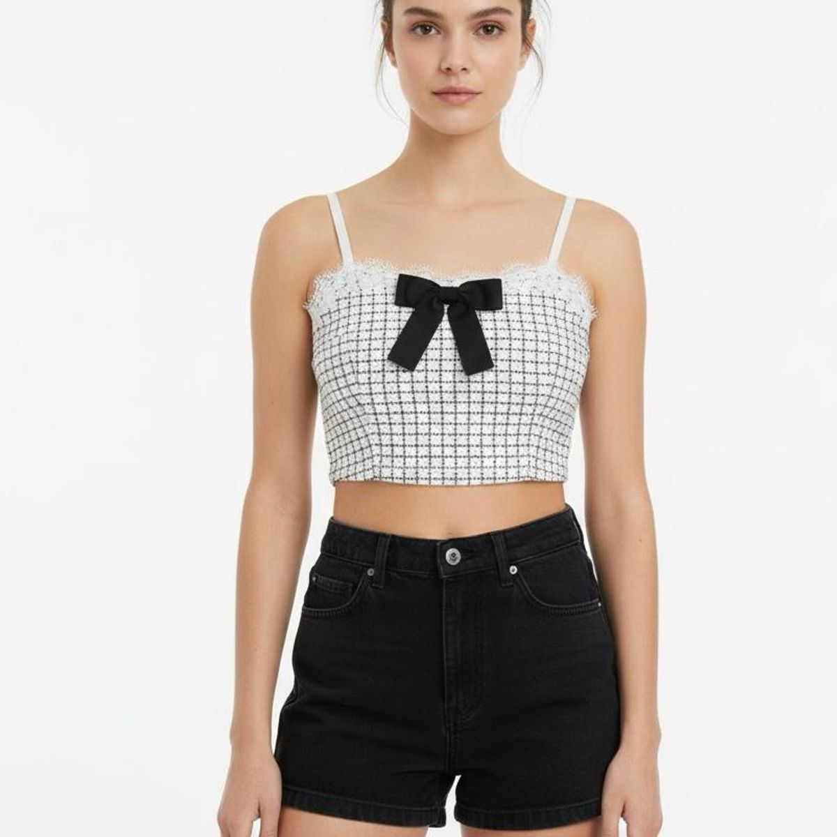 GENERICO - TOP A CUADROS CON LAZO