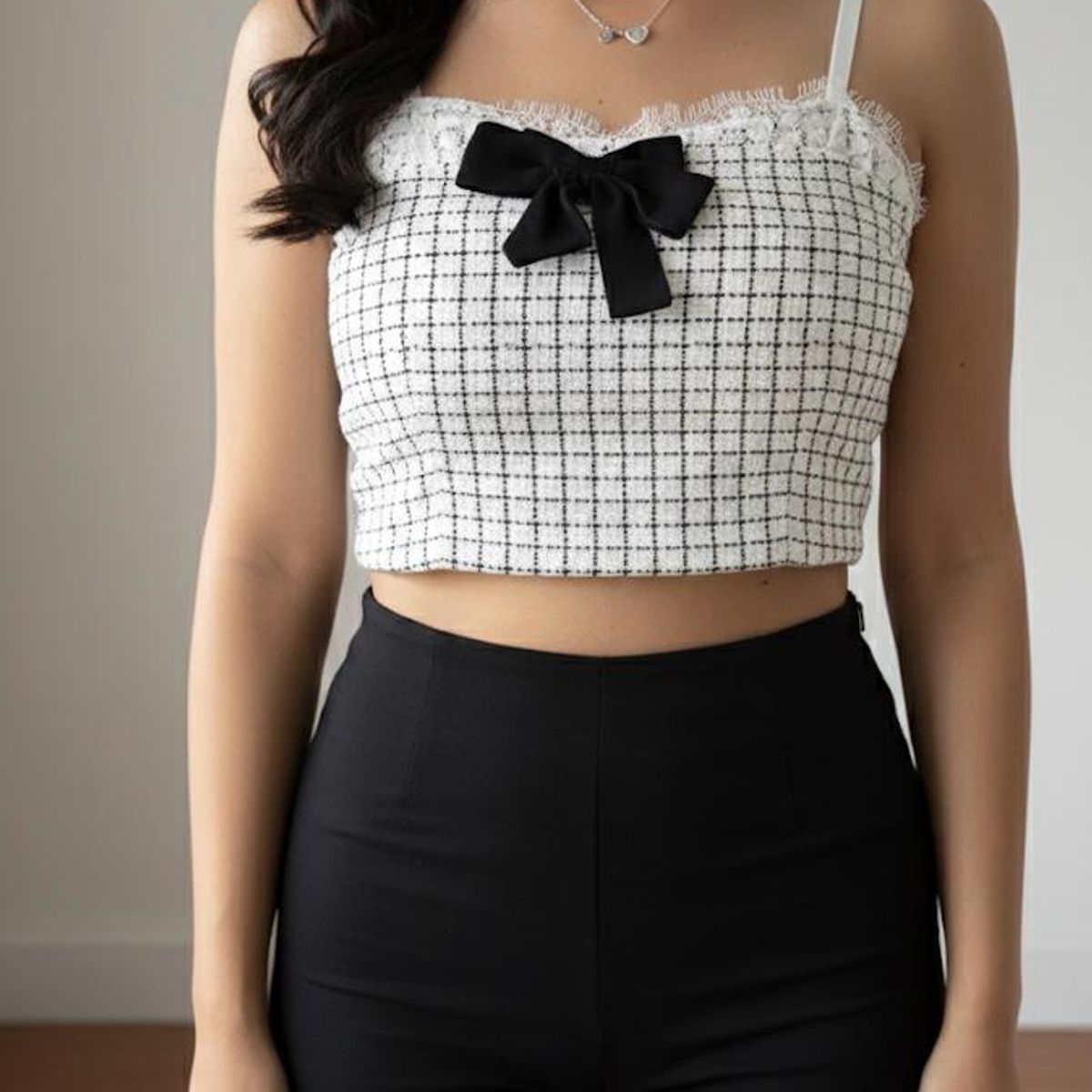 GENERICO - TOP A CUADROS CON LAZO