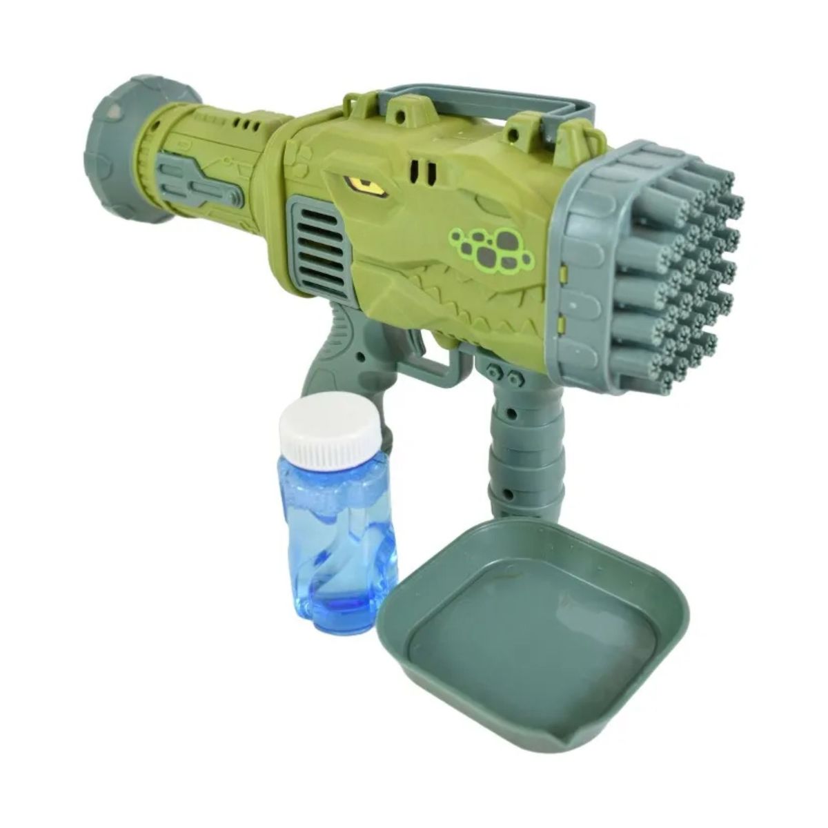 GENERICO - BURBUJERO BIG BUBBLE 32 HOLD DINOSAURIO PISTOLA BURBUJAS VERDE