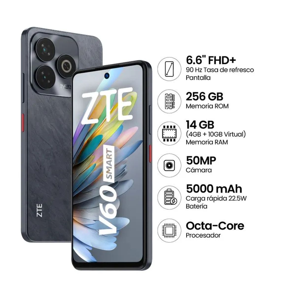 ZTE - ZTE Blade V60 Smart 256 GB negro 4 GB RAM