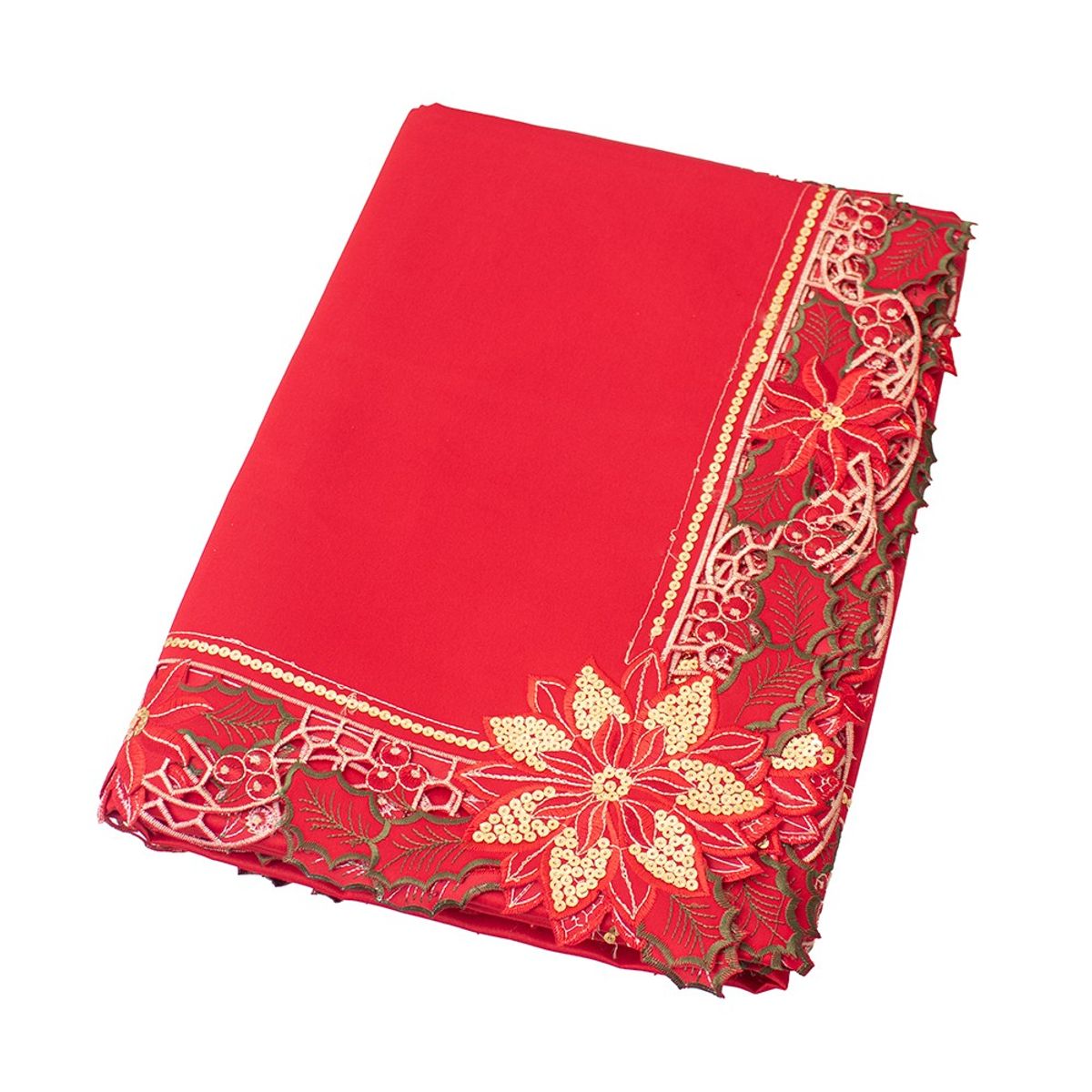 PANADECOR - MANTEL PARA 8 SILLAS RECTANGULAR ROJO DORADO