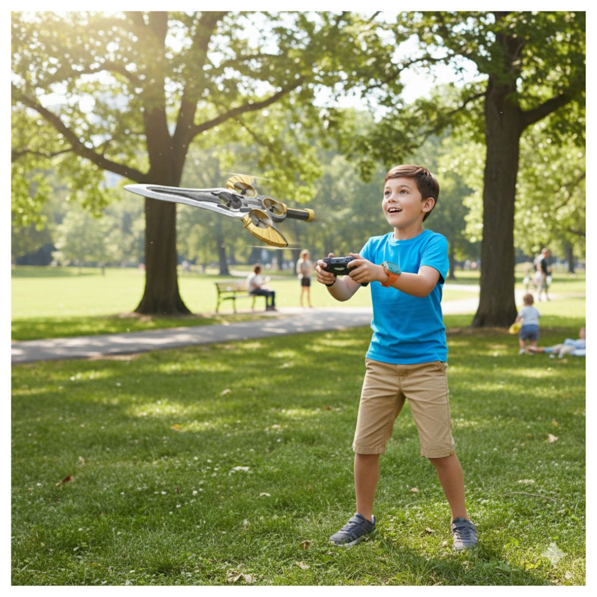 GENERICO - Avión Aerojet Espada con Control para NIños Sensor Manual Bateria + Accesorios