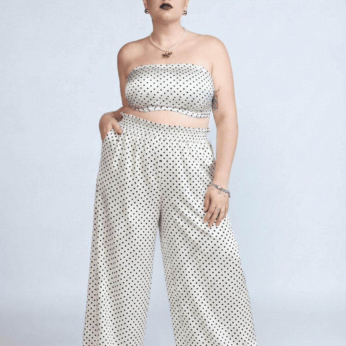 MISS LADY - Pantalón Palazzo Mujer Polka Dots
