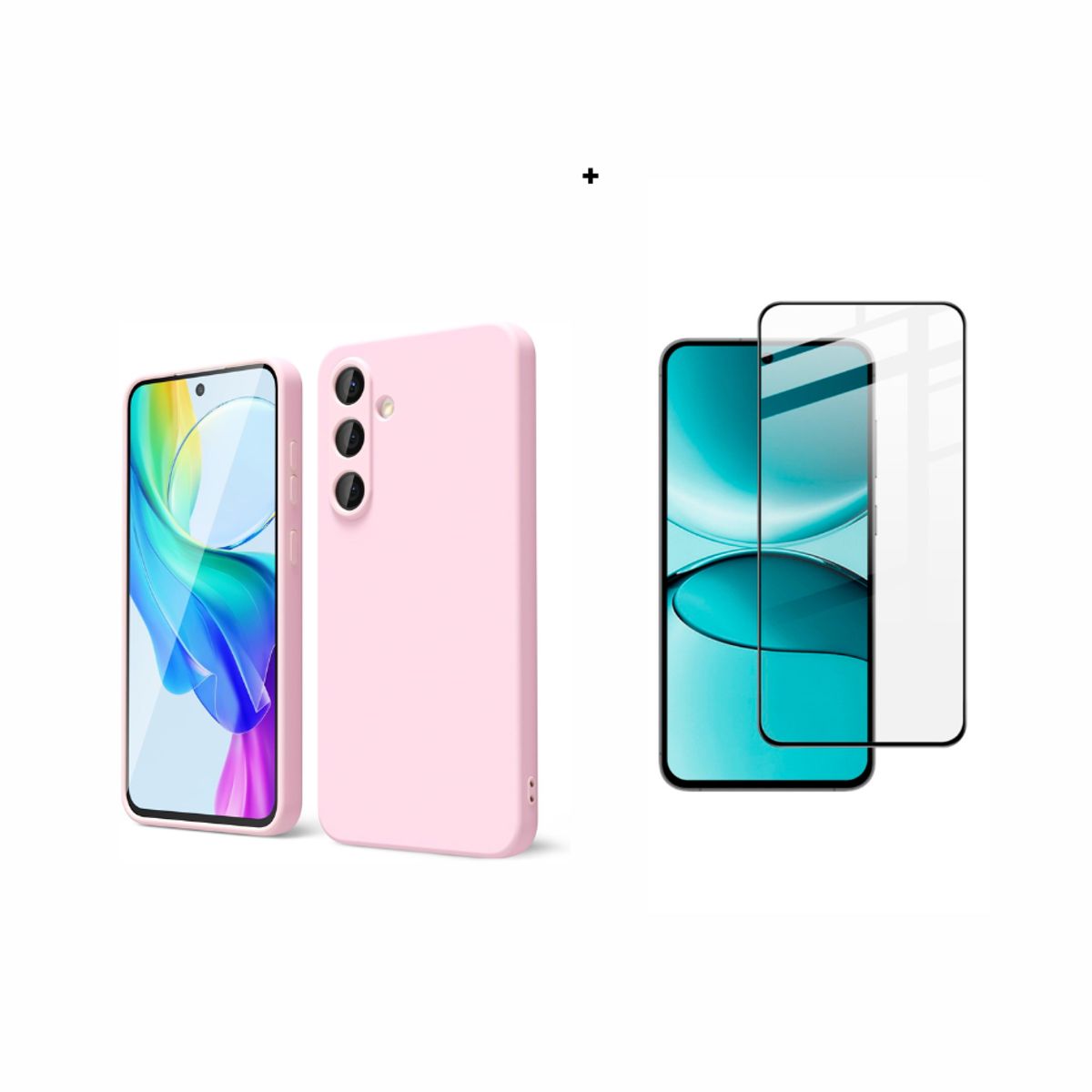 SPACE - CASE SILICONA SAMSUNG S25 FE COLOR ROSADO + MICA